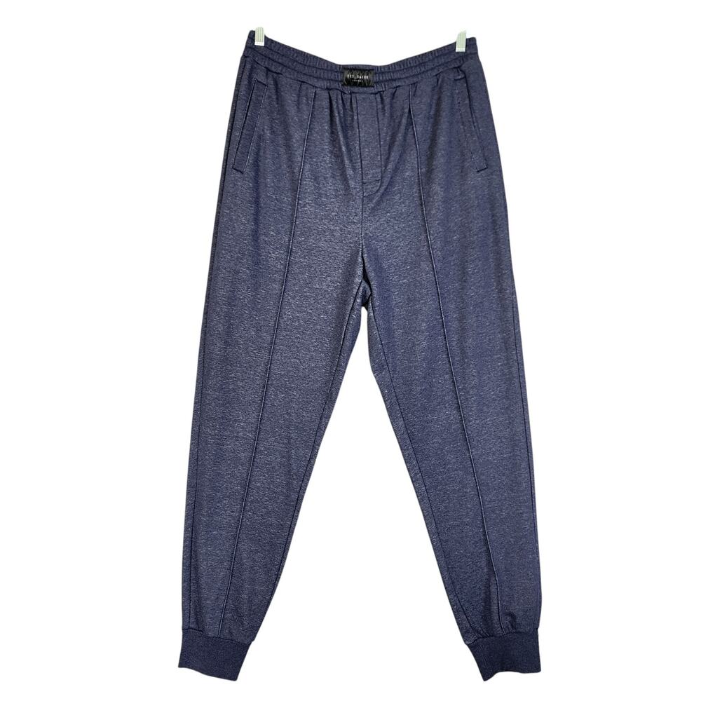Ted Baker Mens Luxe Fused Fleece Lounge Jogger Pants Size XL Navy Heather Cozy - Picture 2 of 12